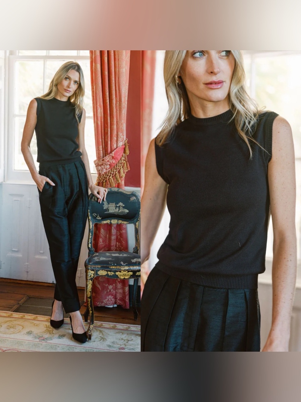 NWT Julia Amory Black Metallic Tippi Top